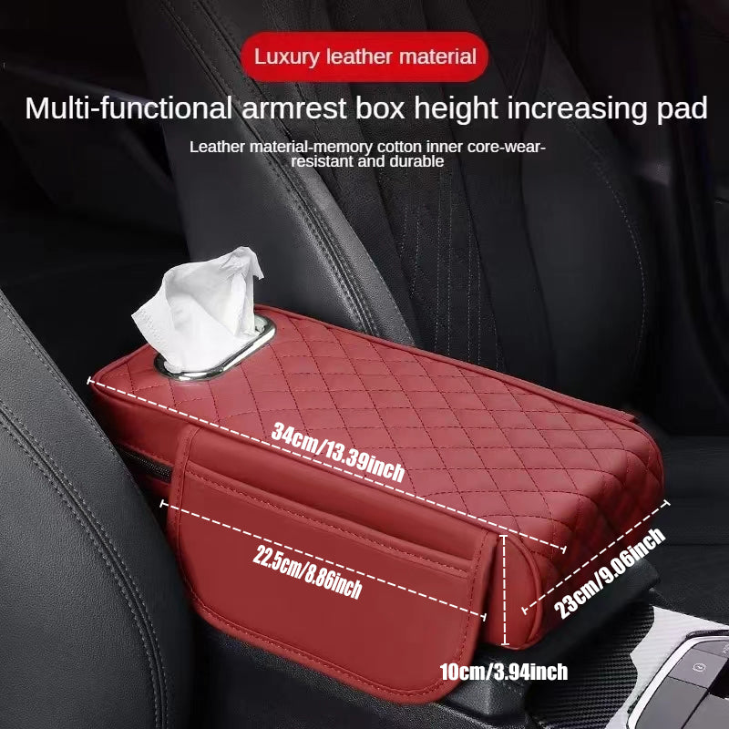 Coussin d'accoudoir de voiture avec boîte à mouchoirs