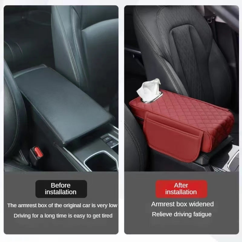 Coussin d'accoudoir de voiture avec boîte à mouchoirs