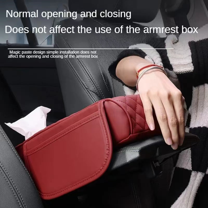 Coussin d'accoudoir de voiture avec boîte à mouchoirs