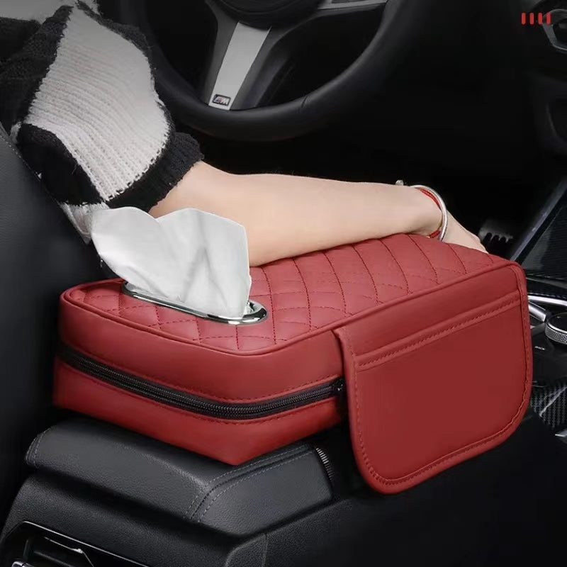Coussin d'accoudoir de voiture avec boîte à mouchoirs