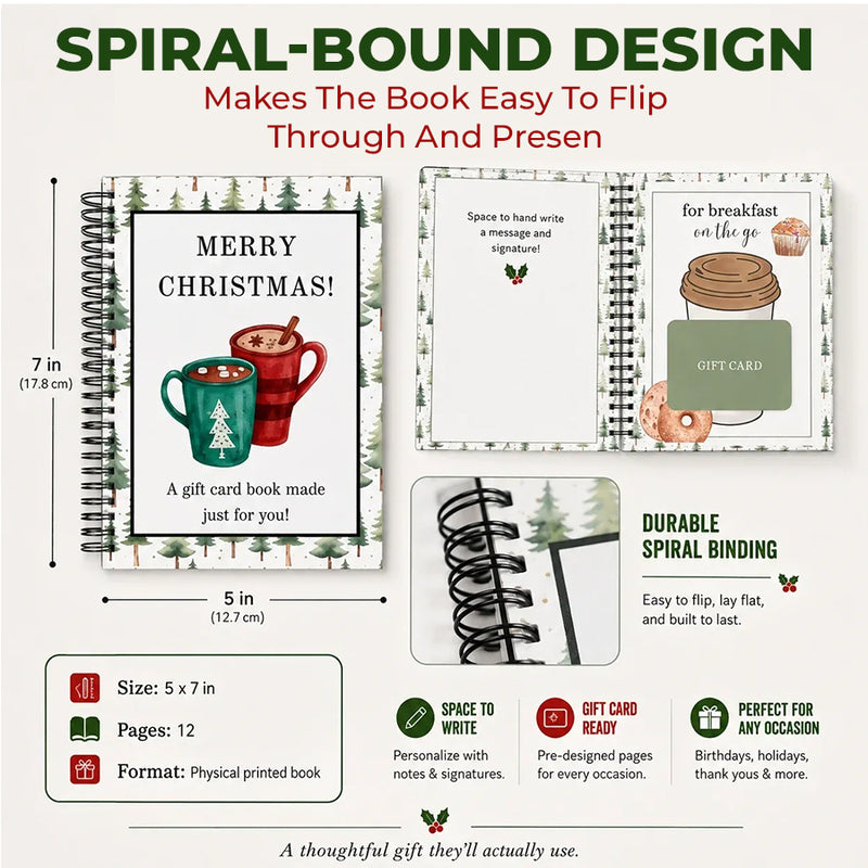 🔥 Last Day 50% OFF 🔥 Christmas Gift Card Book – 12 Gift Card Pages & Personal Message Holder