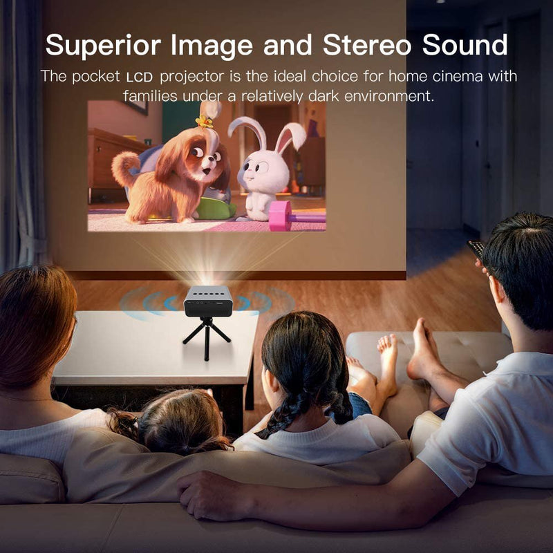 Mini Projector Wired Screen Mirroring IOS & Android Phone