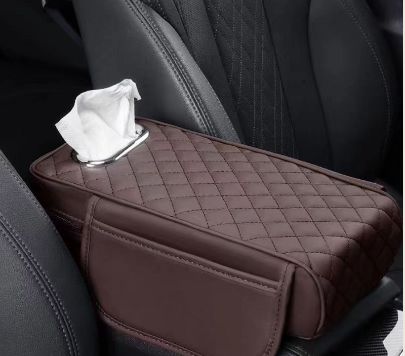 Coussin d'accoudoir de voiture avec boîte à mouchoirs