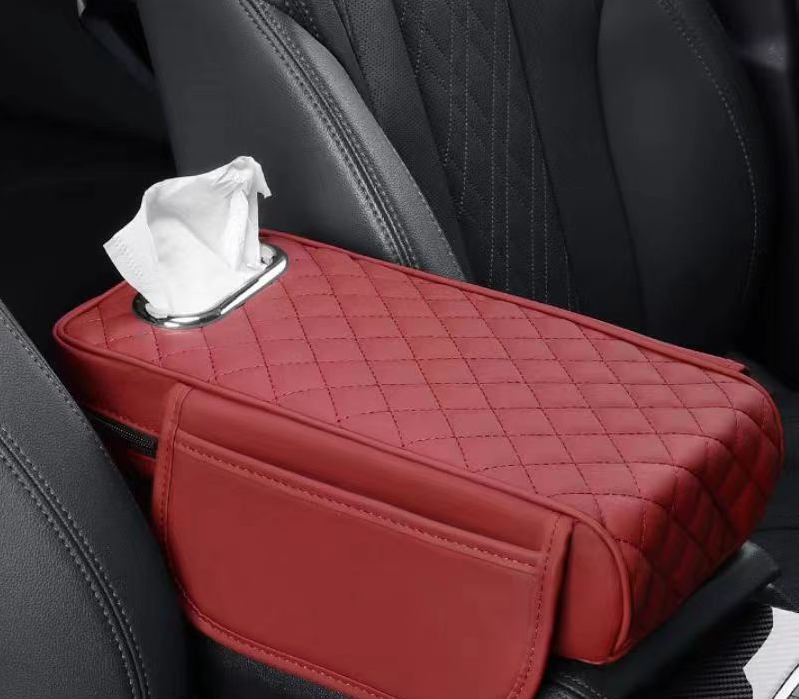 Coussin d'accoudoir de voiture avec boîte à mouchoirs