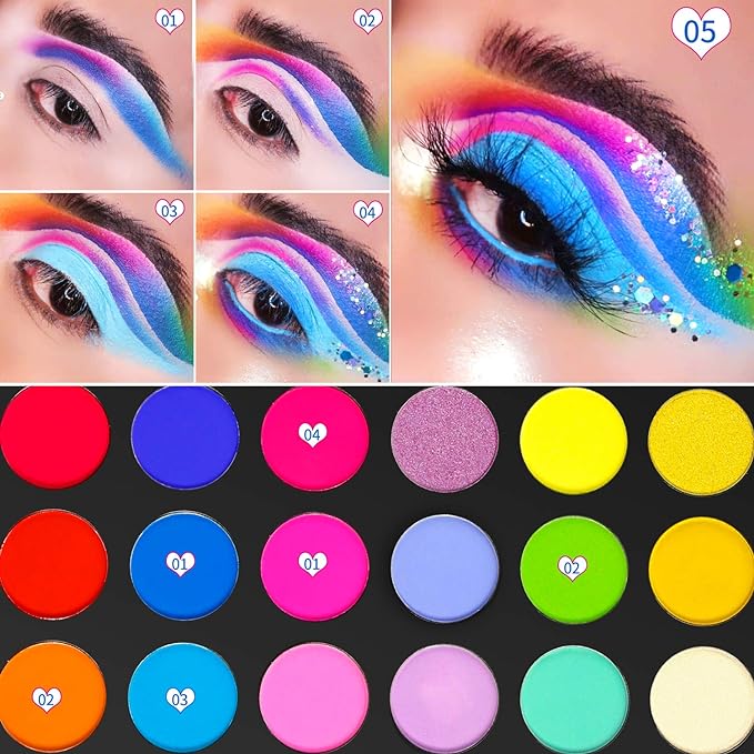 72 Ombres à paupières colorées 