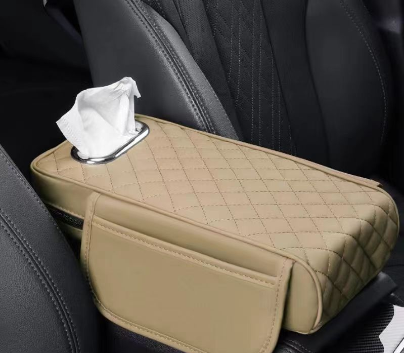 Coussin d'accoudoir de voiture avec boîte à mouchoirs