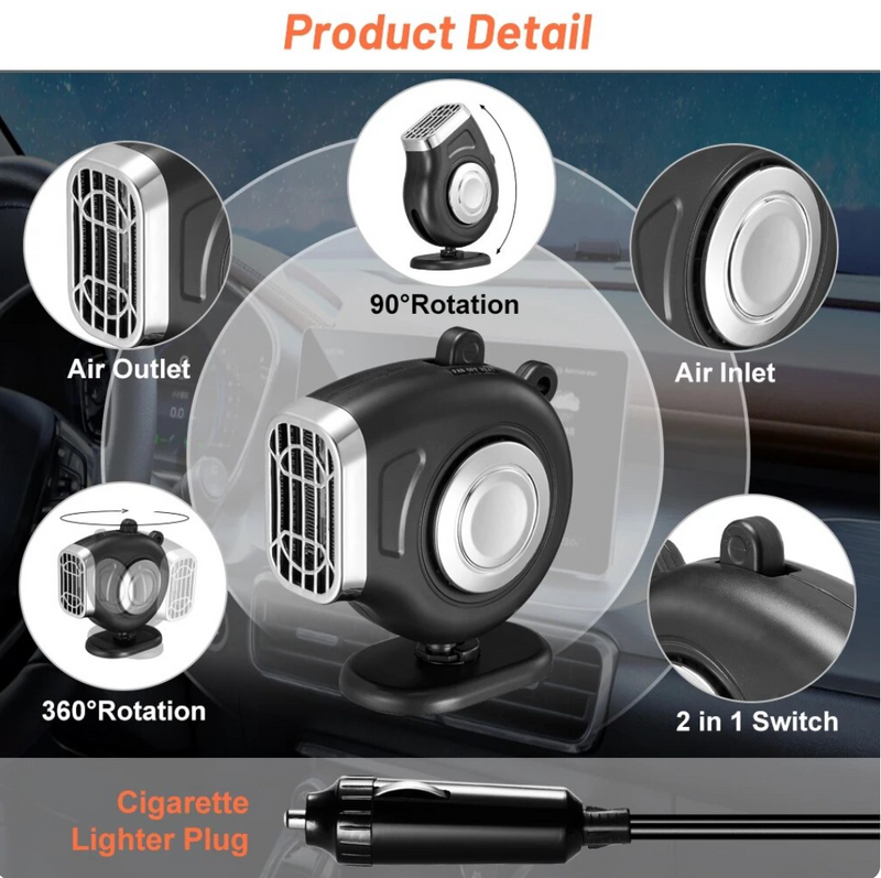Mini ventilateur chauffant pour voiture 