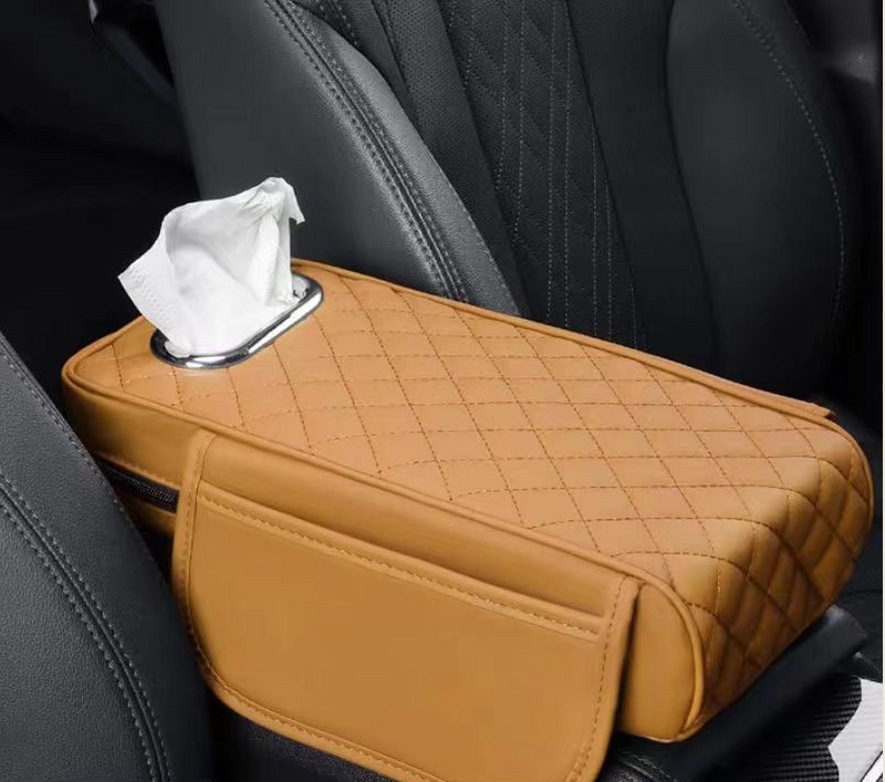 Coussin d'accoudoir de voiture avec boîte à mouchoirs