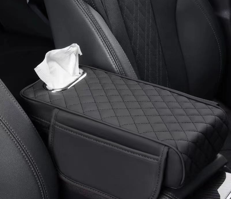 Coussin d'accoudoir de voiture avec boîte à mouchoirs