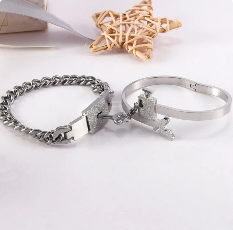 Bracelets Love Heart Key Lock