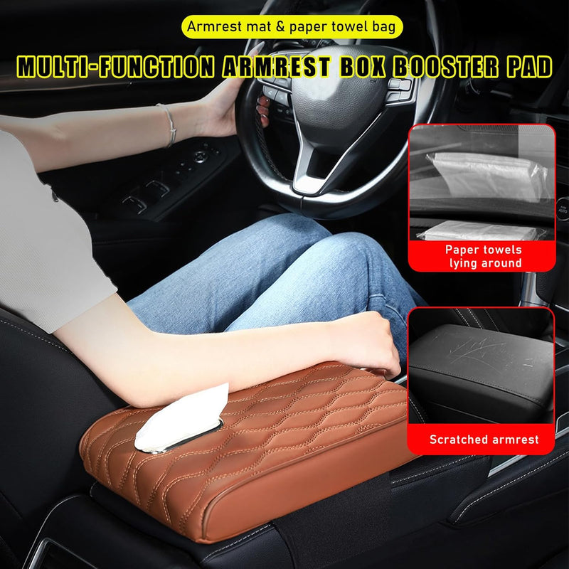 Coussin d'accoudoir de voiture avec boîte à mouchoirs
