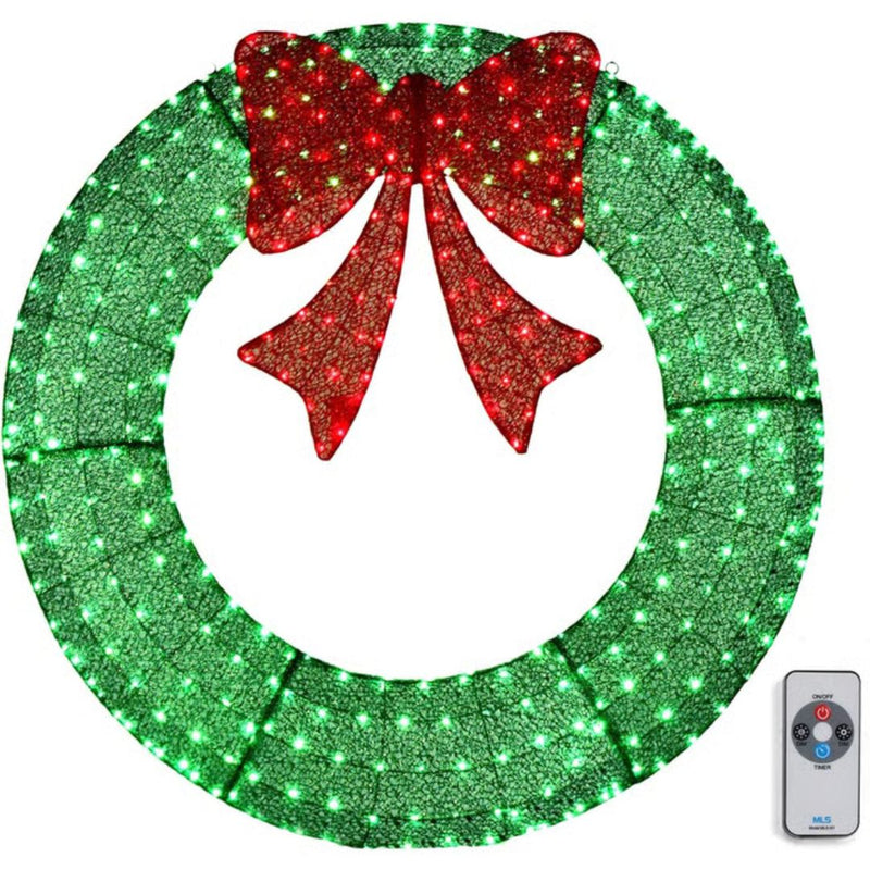 🎄 Pre-lit Large Christmas Wreath, Outdoor Christmas Wreath
