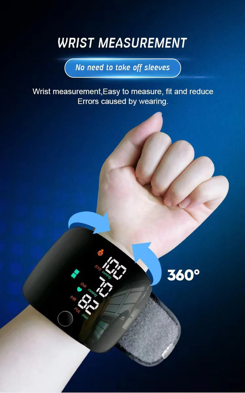 𝐀𝐮𝐭𝐨𝐦𝐚𝐭𝐢𝐜 𝐖𝐫𝐢𝐬𝐭 𝐁𝐏 𝐌𝐨𝐧𝐢𝐭𝐨𝐫™ - Clinically Accurate w/ Large Backlit Display, Adjustable Cuff, Voice Broadcast